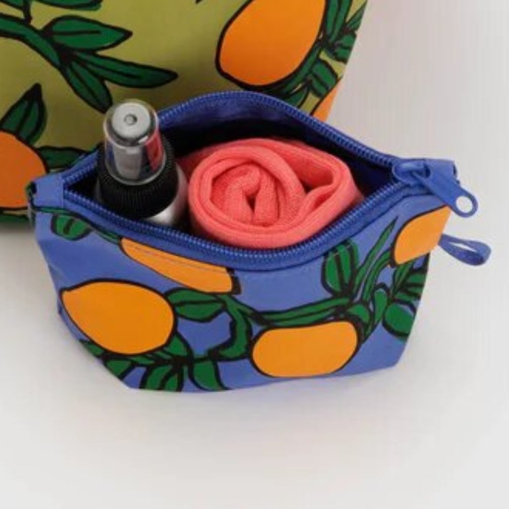 NWOT Baggu Go Pouch Small - Orange Tree Periwinkle - Picture 9 of 10